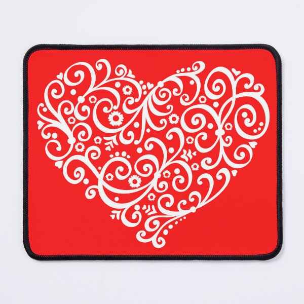 Item preview, white heart, red color,  designed and sold by LuFilu.