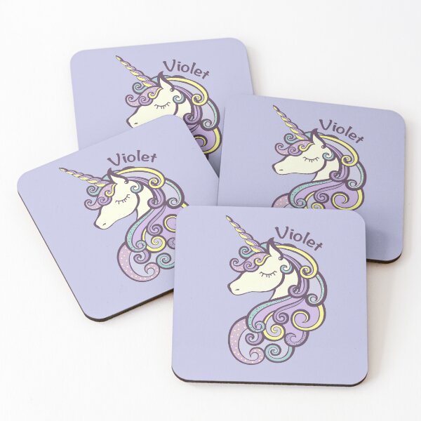 Item preview, Violet Unicorn Shirt with Purple Yellow and Blue Rainbow Mane Illustration of Sleeping Unicorn for Little Girl Violet designed and sold by ArtistEnvy.