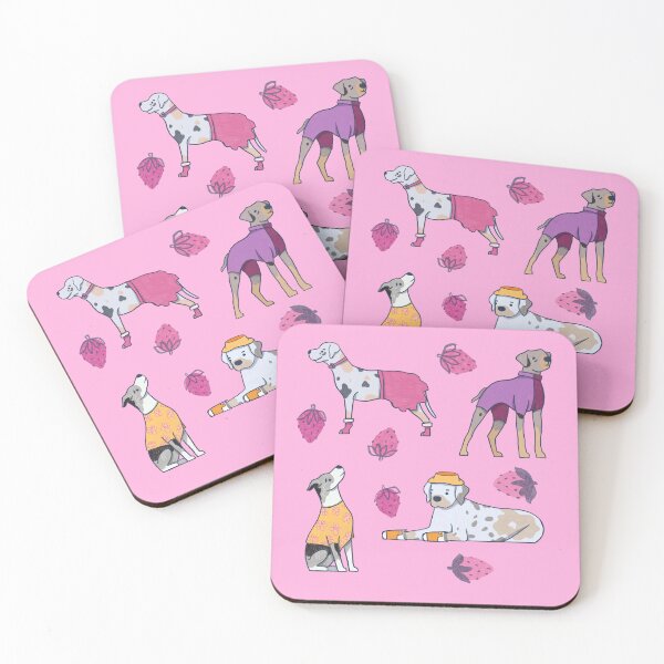 Item preview, American Leopard Hound - Cute Pink and White Dog Illustration Pattern  designed and sold by TheRainbowRoom.