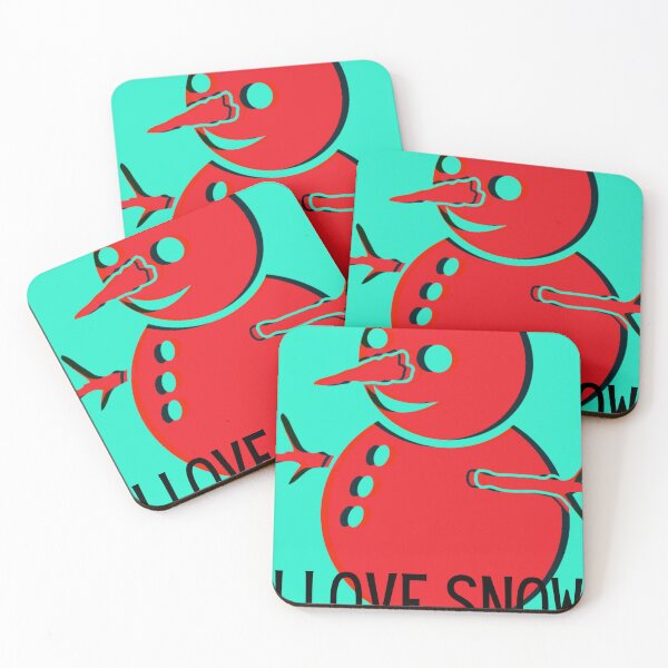 Item preview, FUN RED SNOWMAN SAYING I LOVE SNOW. designed and sold by marie1919.