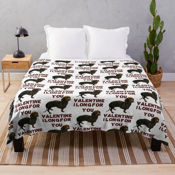 Funny I long for you Dachshund Weiner dog valentine  Throw Blanket