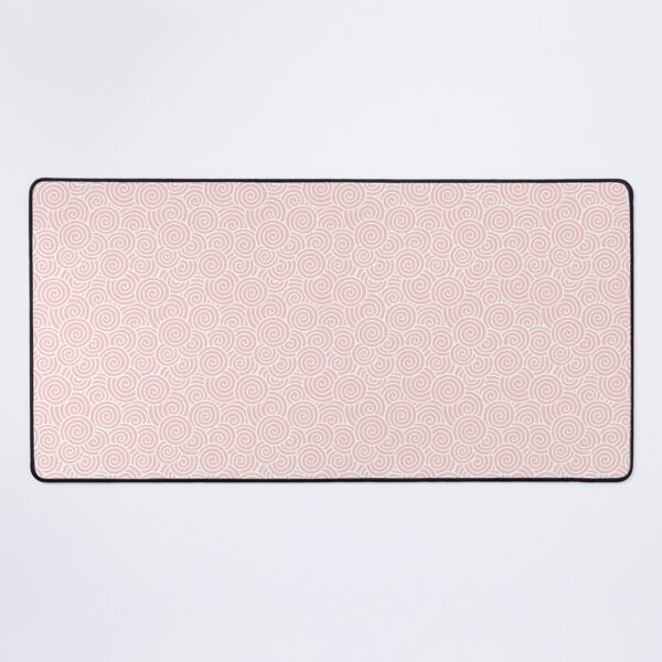Chinese Spiral Pattern | Swirls | Spirals | Abstract Waves | Rose Quartz and White | Color Trends | Fashion Colors | Desk Mat