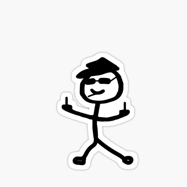 Middle finger meme stickman Sticker by Adam25GC