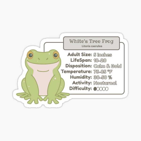 White's Tree Frog (Green) - Info - Imperial Sticker
