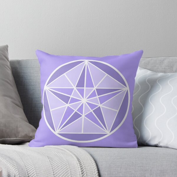 Purple Crystal Star Throw Pillow