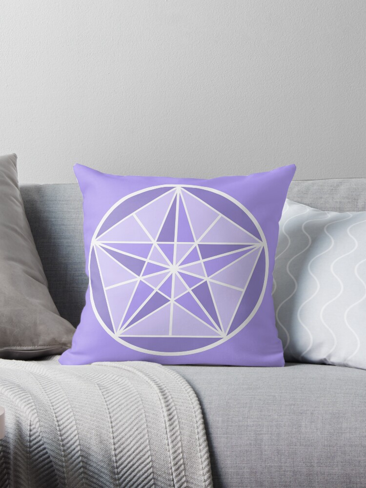 Thumbnail 1 of 4, Pillow, Purple Crystal Star designed and sold by Crystal-Star.
