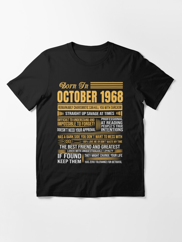 Born In October 1968 Personality Characteristics Essential T Shirt