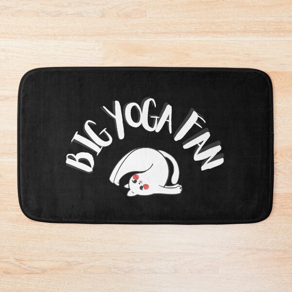 Item preview, Big Yoga Fan White Cat Design Sport Fitness Exercise  designed and sold by LGbubble.