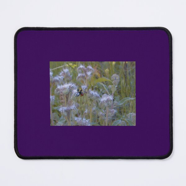 Item preview, Red and Yellow Bumblebee on Lavender Bee Balm Flowers designed and sold by pixelmountain.