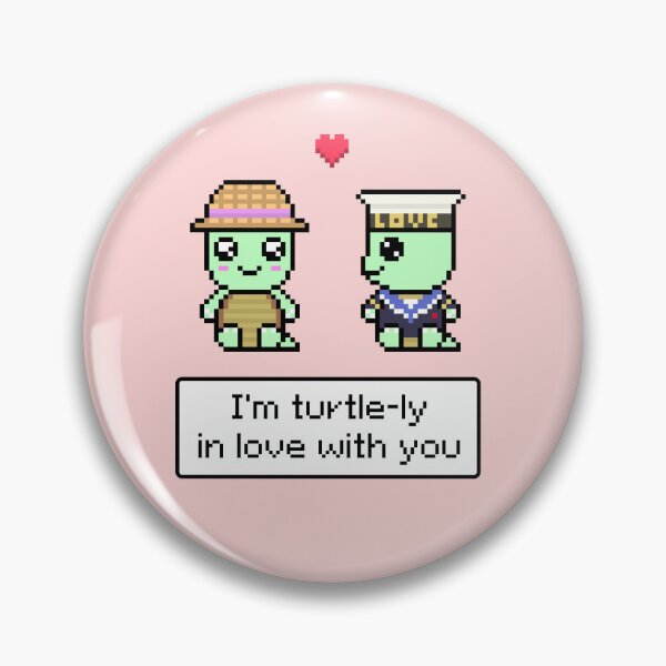 Item preview, Turtle-ly in Love with You Valentines Day Cute Kawaii Turtle Couple on a Date Pixel Art designed and sold by Pixe11y.