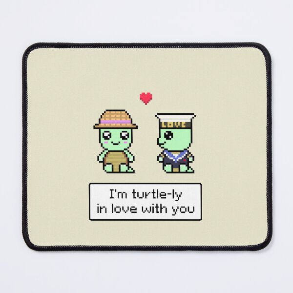 Item preview, Turtle-ly in Love with You Valentines Day Cute Kawaii Turtle Couple on a Date Pixel Art designed and sold by Pixe11y.