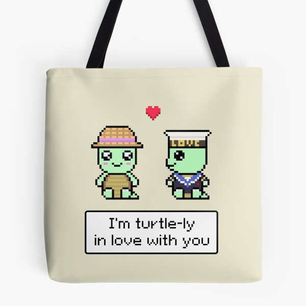Item preview, Turtle-ly in Love with You Valentines Day Cute Kawaii Turtle Couple on a Date Pixel Art designed and sold by Pixe11y.