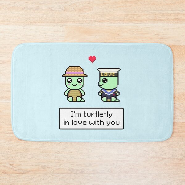 Item preview, Turtle-ly in Love with You Valentines Day Cute Kawaii Turtle Couple on a Date Pixel Art designed and sold by Pixe11y.