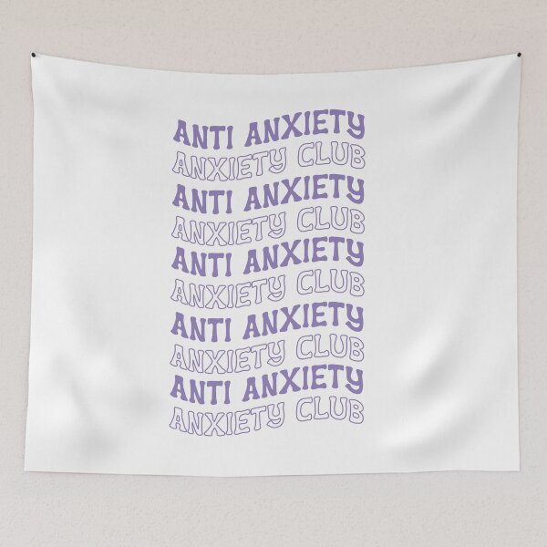 Item preview, Anti Anxiety Anxiety Club Funny Wavy 70's tipografía retro designed and sold by MarzStudio.