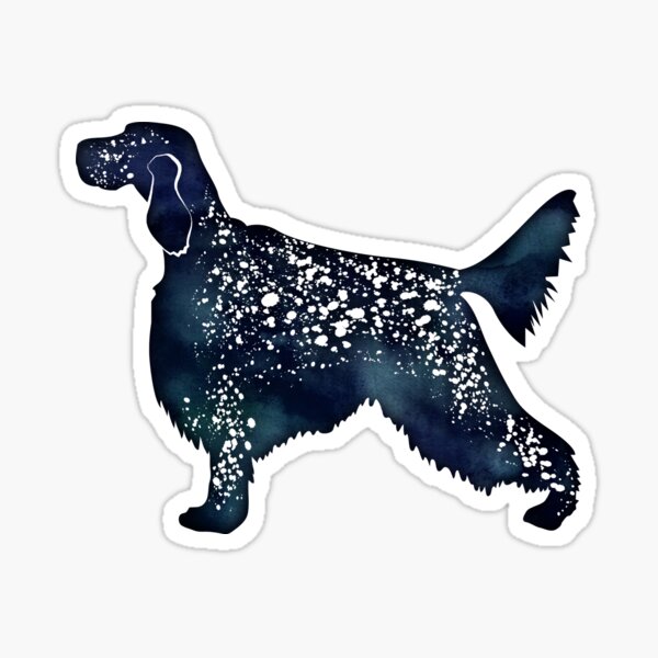 English Setter Dog Breed Black Watercolor Silhouette Sticker