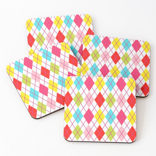 Item preview, Argyle Retro Vintage Print Red Teal Lime Yellow Pink Punk Girly designed and sold by Shayna Westfall.