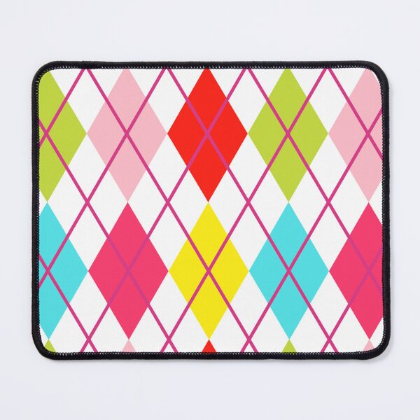 Item preview, Argyle Retro Vintage Print Red Teal Lime Yellow Pink Punk Girly designed and sold by Shayna Westfall.