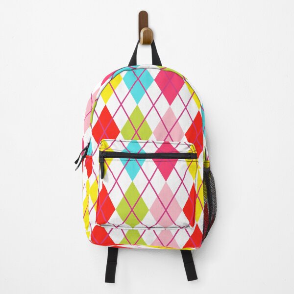 Item preview, Argyle Retro Vintage Print Red Teal Lime Yellow Pink Punk Girly designed and sold by Shayna Westfall.