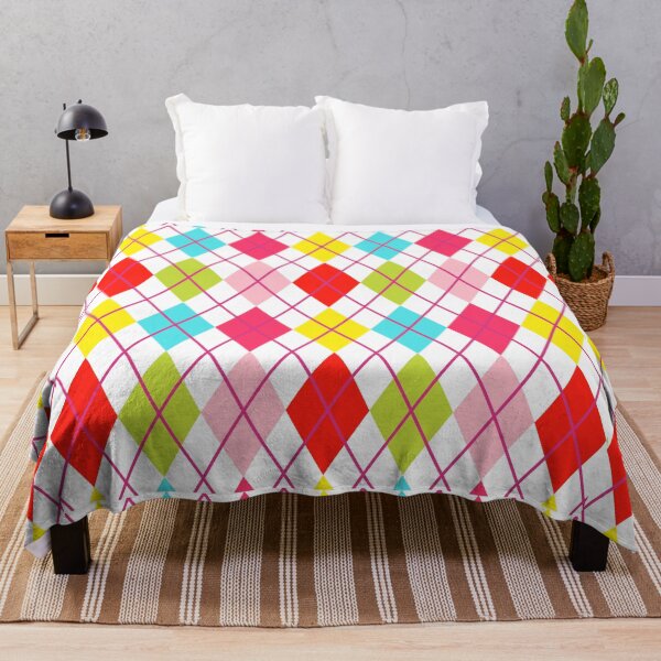 Item preview, Argyle Retro Vintage Print Red Teal Lime Yellow Pink Punk Girly designed and sold by Shayna Westfall.