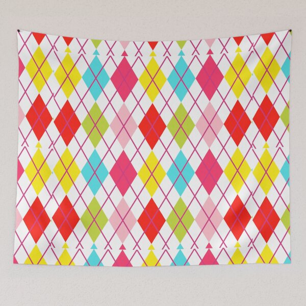 Item preview, Argyle Retro Vintage Print Red Teal Lime Yellow Pink Punk Girly designed and sold by Shayna Westfall.