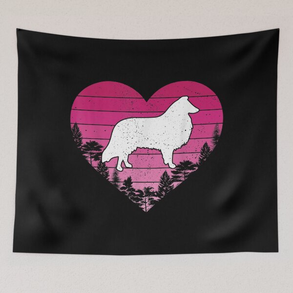 Artikelvorschau, Collie Dog Lover Retro Vintage Heart Collie Valentines Day  entworfen und verkauft von mchargue12.