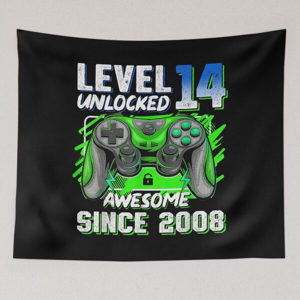 Item preview, 14 Yrs Old Gift Boy Level 14 Unlocked Awesome 2008 Birthday  designed and sold by mchargue12.