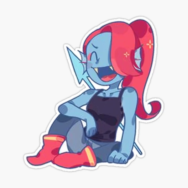 Autocollant Mural Undyne - Undertale - Vinyle Noir - Décor Jeu Vidéo - Facile à Poser