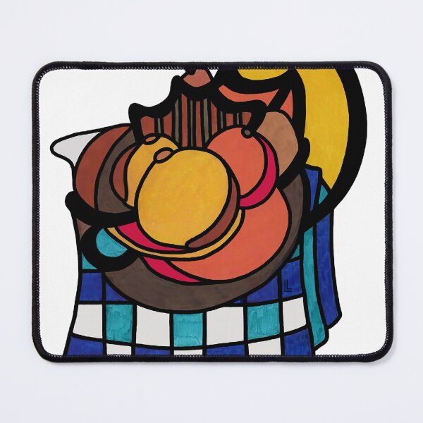 Item preview, 'Blue and White Checks' inspired by Gan Gogh's 'Still Life: Enamel Pot, Earthenware and Fruit' designed and sold by Lana Levi.
