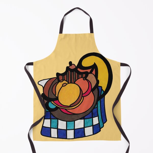 Item preview, 'Blue and White Checks' inspired by Gan Gogh's 'Still Life: Enamel Pot, Earthenware and Fruit' designed and sold by Lana Levi.