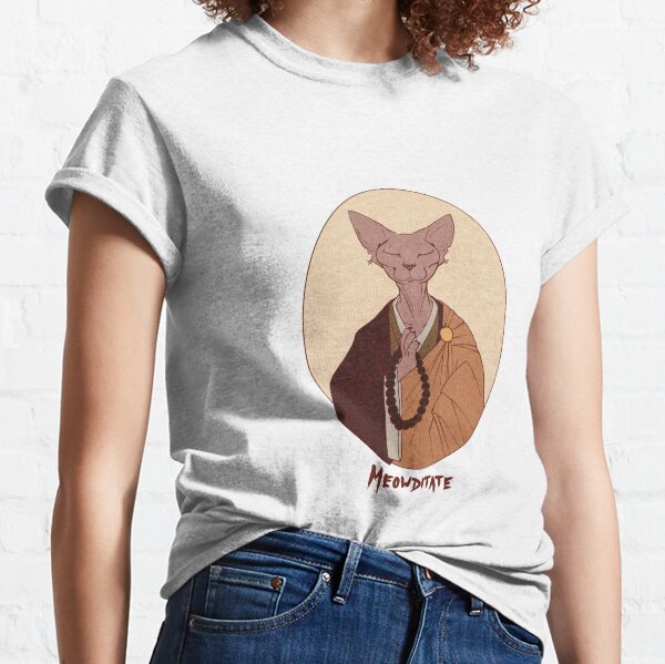 Meowditate Monk Cat Classic T-Shirt