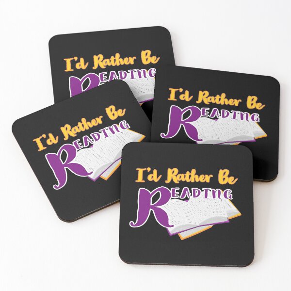 Item preview, I'd Rather Be Reading. Book Lovers Statement. Books with Orange, Yellow and Purple Lettering. designed and sold by ArtByLM.