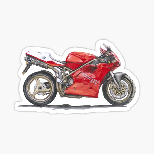 Gris 2 Adhesivos Ducati 916 SPS para Codón sobre Fondo Transparente