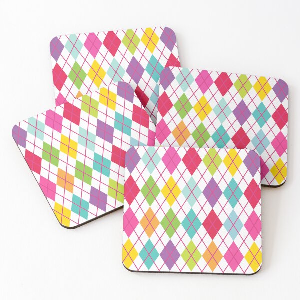 Item preview, Argyle Retro Vintage Print Purple Teal Lime Yellow Pink Punk Girly designed and sold by Shayna Westfall.