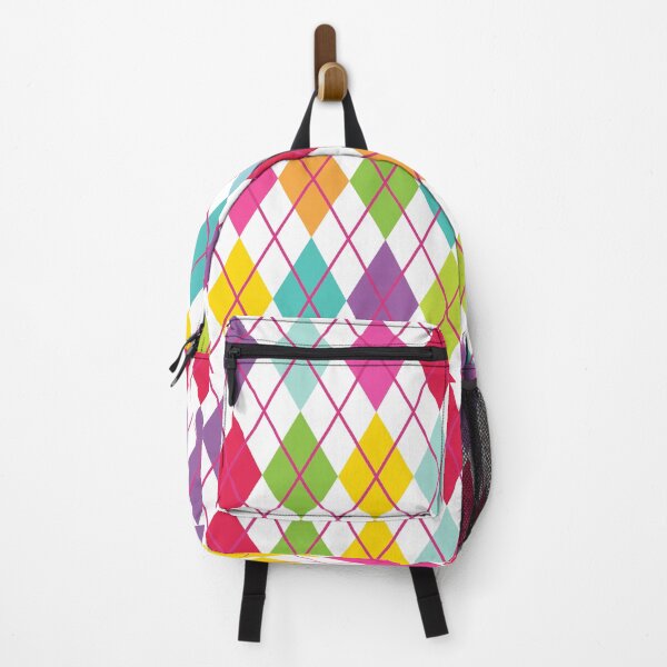 Item preview, Argyle Retro Vintage Print Purple Teal Lime Yellow Pink Punk Girly designed and sold by Shayna Westfall.