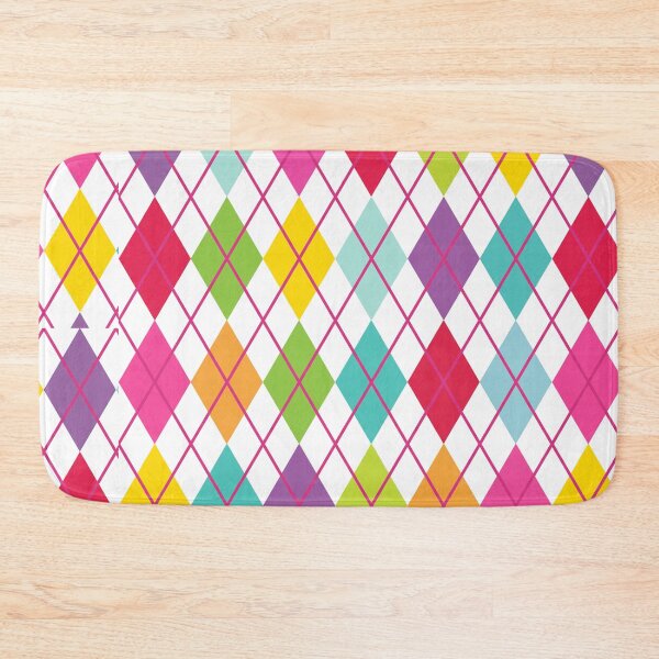 Item preview, Argyle Retro Vintage Print Purple Teal Lime Yellow Pink Punk Girly designed and sold by Shayna Westfall.