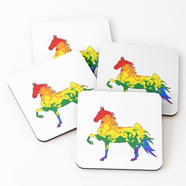 Item preview, Swirly Saddlebreds Trotting Horse Rainbow designed and sold by theaadesigns.