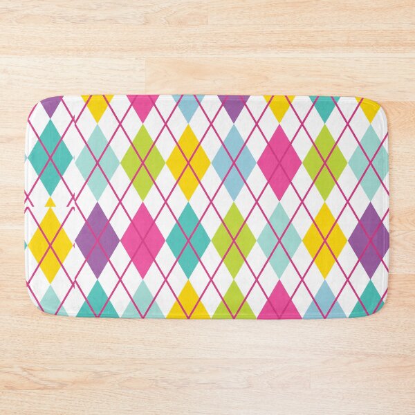 Item preview, Argyle Retro Vintage Print Purple Aqua Lime Gold Magenta Funky designed and sold by Shayna Westfall.