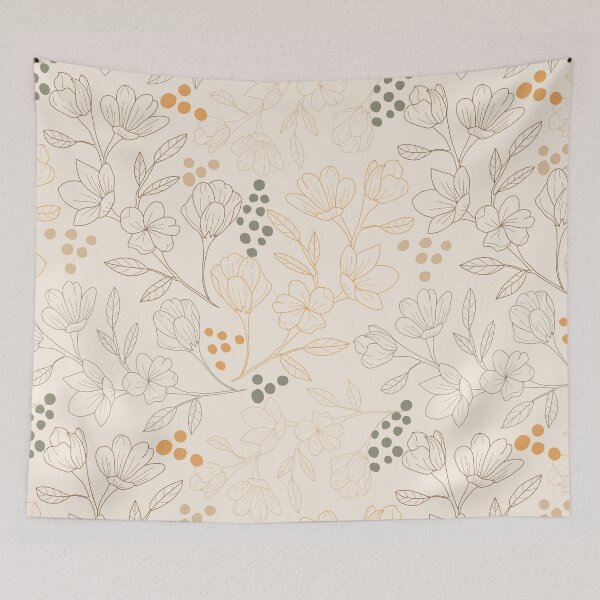 Item preview, Linie vintage flower pattern designed and sold by sewproject.