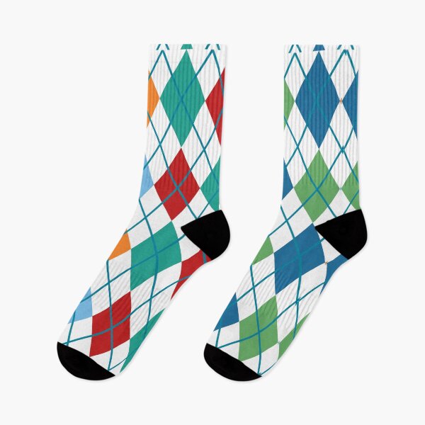 Item preview, Argyle Retro Vintage Print Pattern Blue Green Red Orange Gold designed and sold by Shayna Westfall.