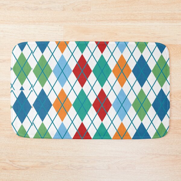 Item preview, Argyle Retro Vintage Print Pattern Blue Green Red Orange Gold designed and sold by Shayna Westfall.