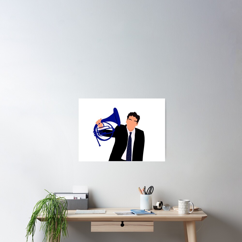 "Ted Mosby Blue French Horn" Poster for Sale by madebymammen Redbubble