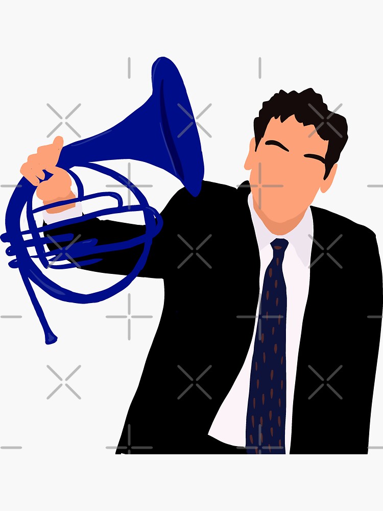 "Ted Mosby Blue French Horn" Sticker for Sale by madebymammen Redbubble