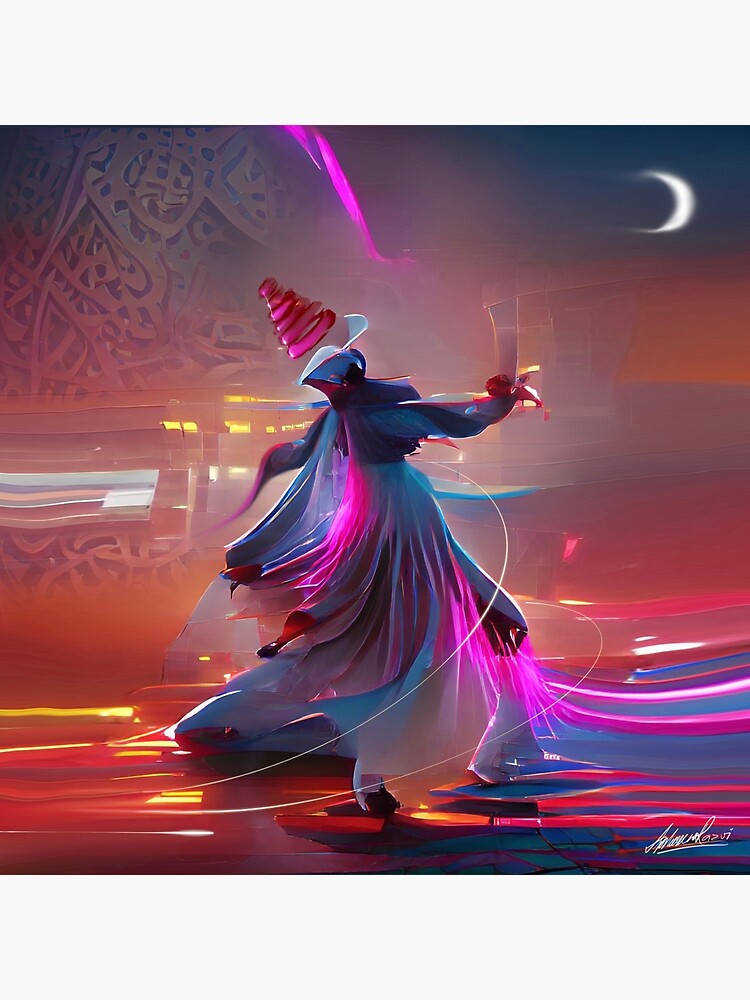 Thumbnail 3 of 3, Canvas Print, Futuristic dervish designed and sold by Ambereena-Razvi.