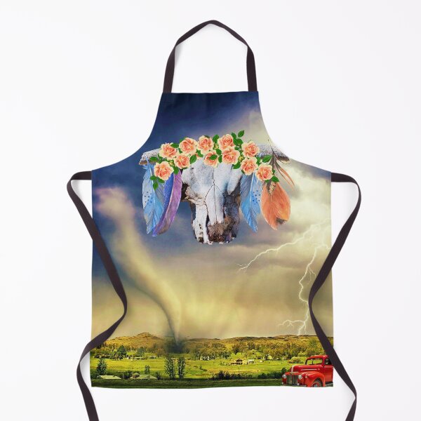 Item preview, Cow skull with roses and feathers and storm sky  designed and sold by Miss Sparkle.