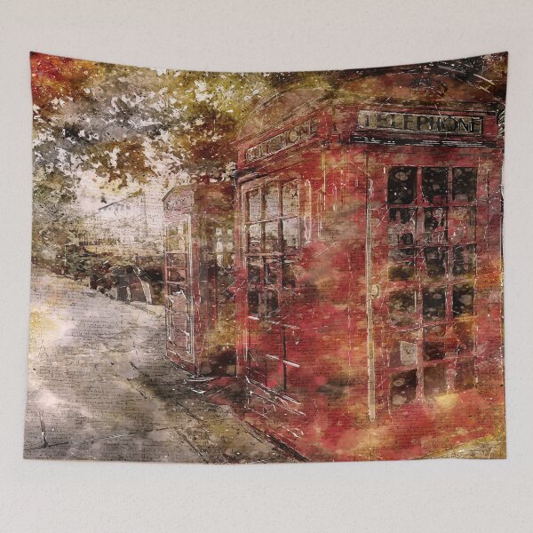 Item preview, Distressed London Red Telephone Phone Booth  designed and sold by High Functioning Fangirl.