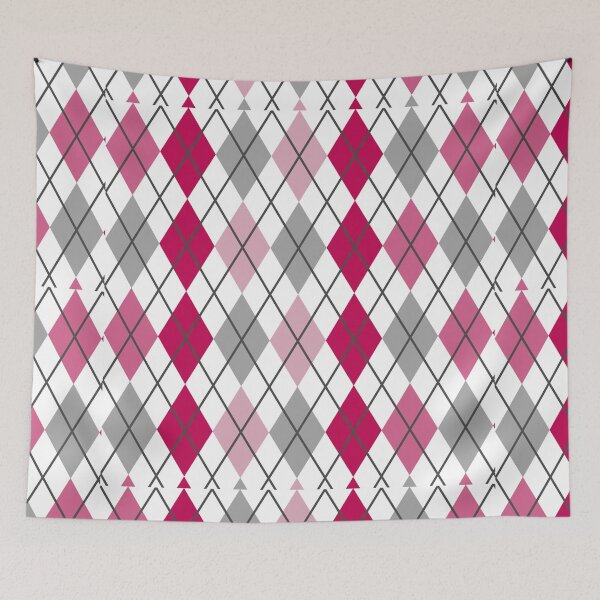 Item preview, Argyle Retro Vintage Print Pattern Pink Red Black White Punk Rock Girl designed and sold by Shayna Westfall.