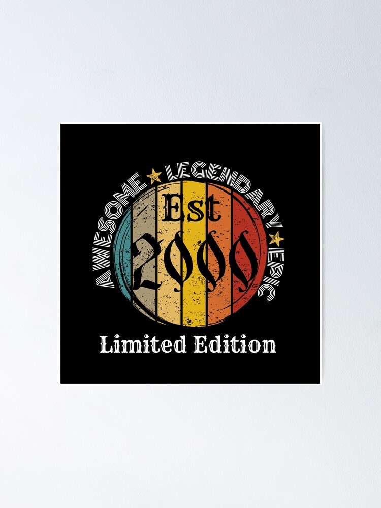 " Est 2000 Limited Edition 22nd Birthday gif for boys and girls ...
