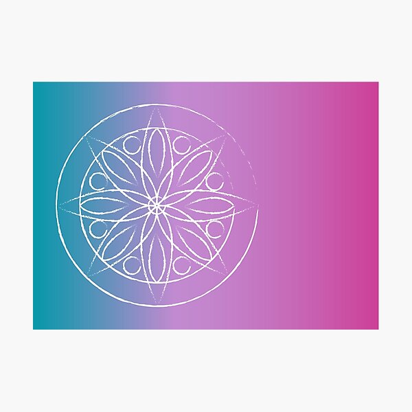 Mandala turquoise and pink Photographic Print