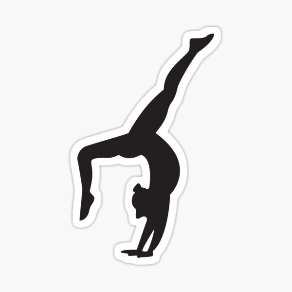 Sports Clipart: Black Gymnastics Silhouette Handspring Tumbling