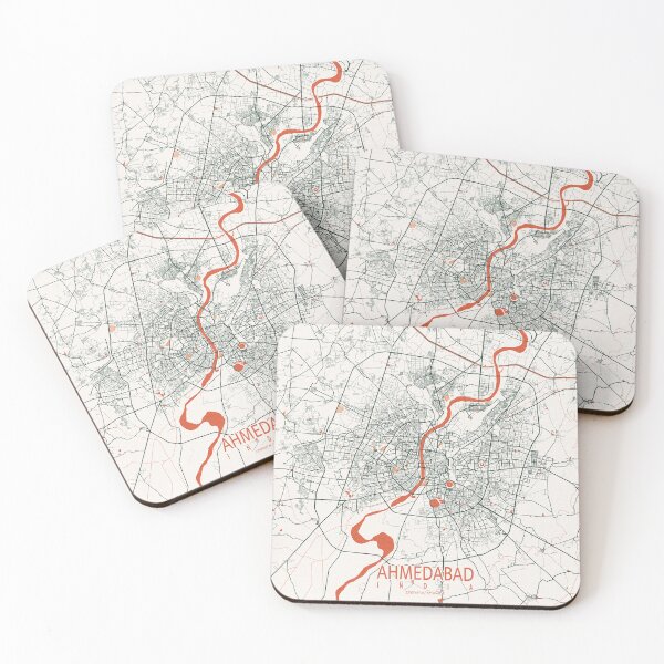 Item preview, Ahmedabad City Map of Gujarat, India - Bohemian designed and sold by deMAP.